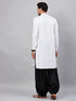 Men's White Cotton Blend Pathani Suit Set